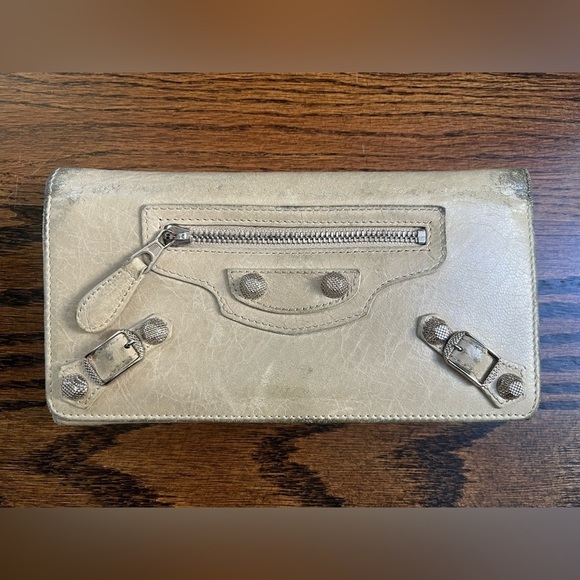 Balenciaga LEATHER WALLET Beige - Picture 1 of 15